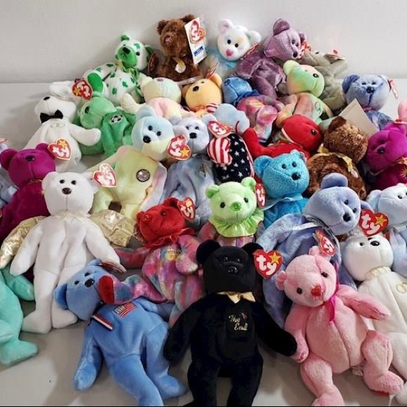 Large lot of TY Beanie babies